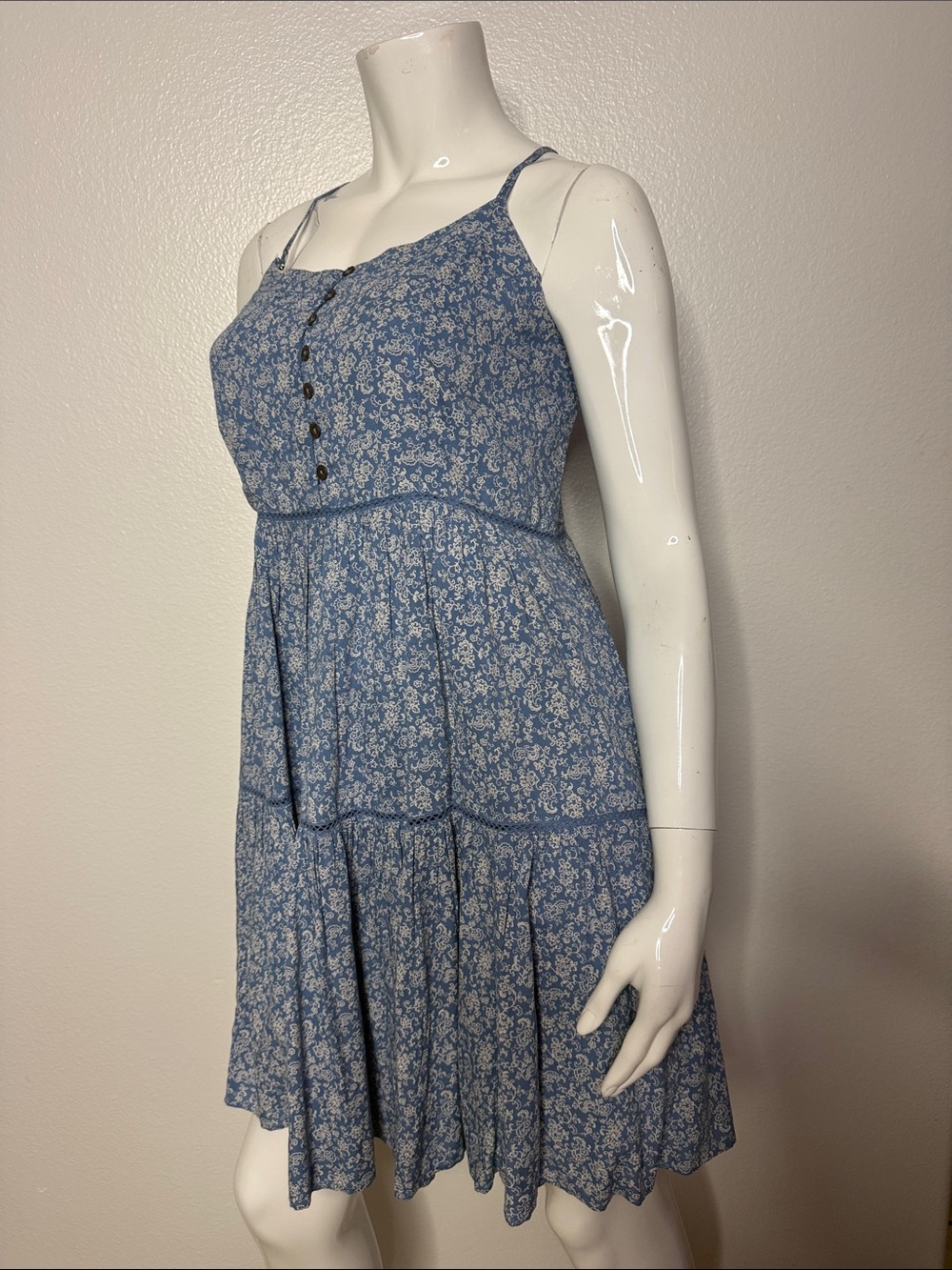 Cleo & Wolf Country Core Blue Print Dress M - Picture 8 of 8
